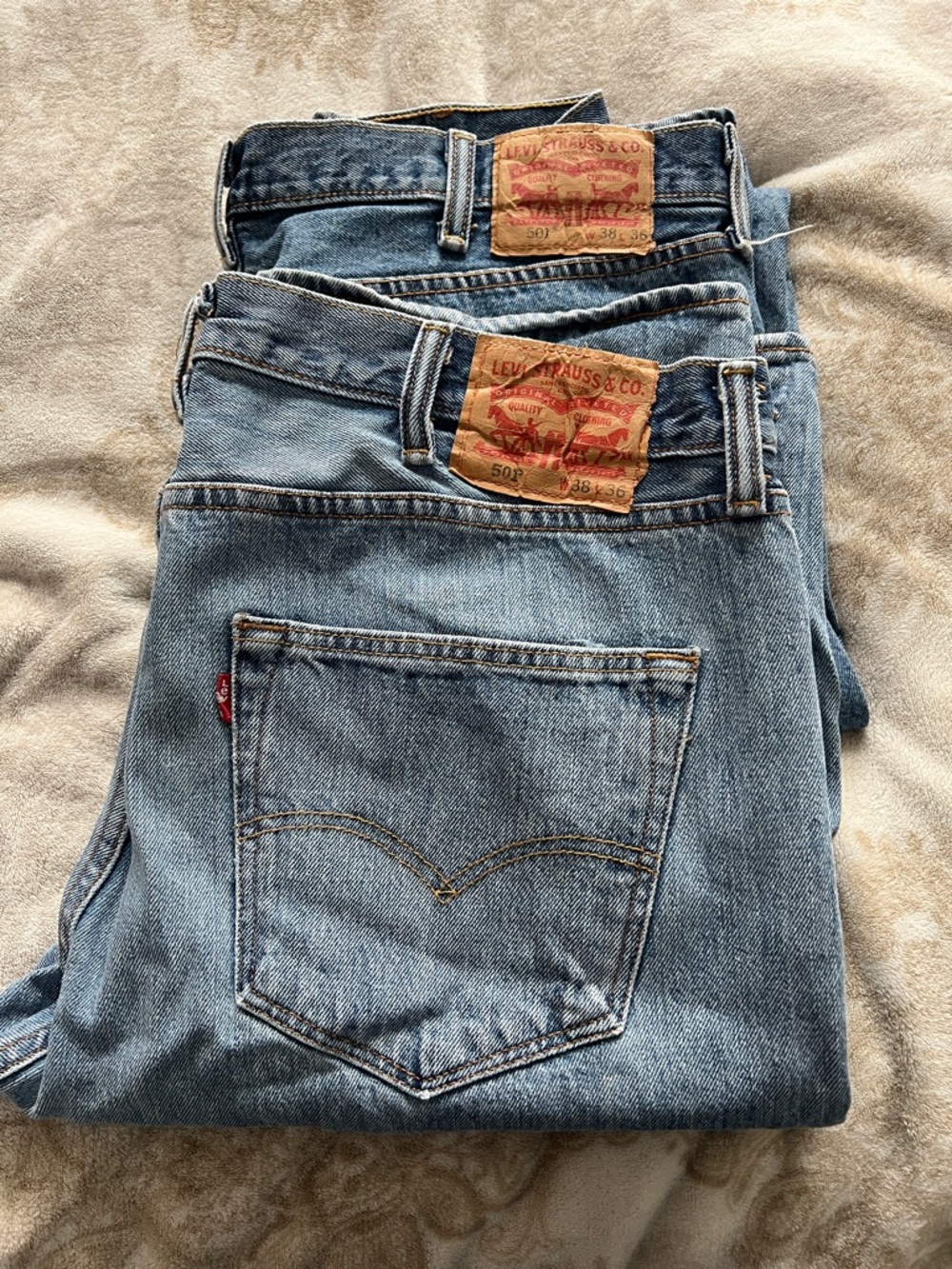 2 pairs DEAL! Levi's Light Blue Vintage-Inspired 501 Jeans Stack of 2.